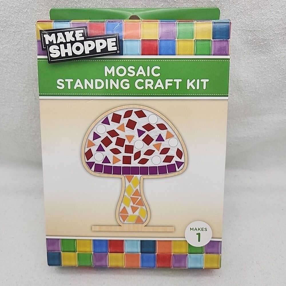 Mosaic Mushroom Standing Do It Yourself Craft Kit Make Shoppe Decoration NEW